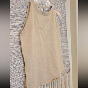 Y2K Beige Sleeveless Top with Embellishments